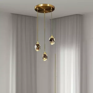 ثريا معلقة كريستالية فاخرة بثلاثة مصابيح ليد