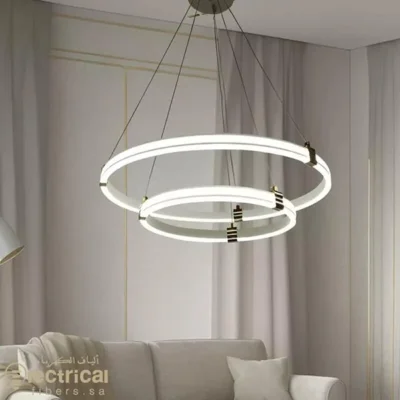 Chandelier LED featuring Two Circular Acrylic Rings