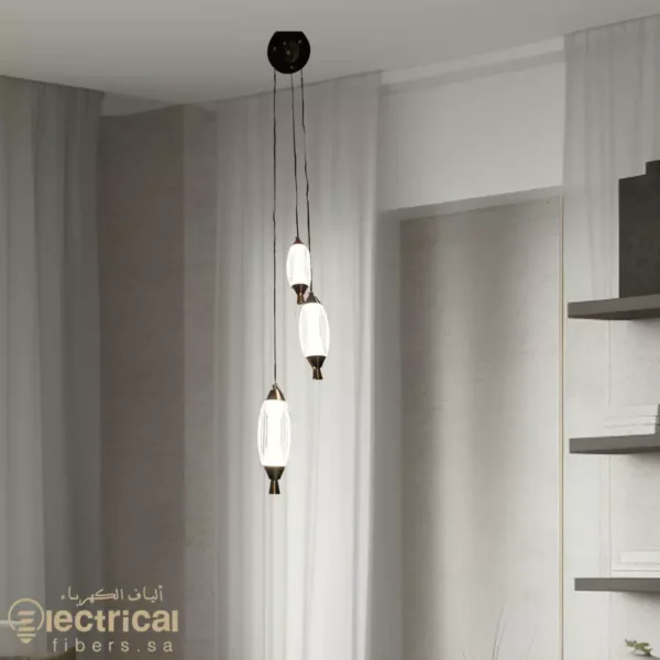Elegant Triple Oval LED Hanging Chandelier Illuminate Your Space In Style