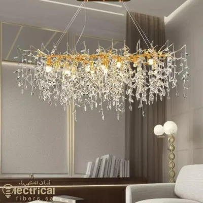 Luxurious Gold Chandelier with Fine Crystal Accents