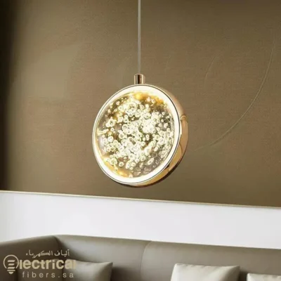 Luxurious LED Hanging Chandelier Golden Crystal with Three Lights