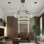Modern Black and White LED Hanging Chandelier
