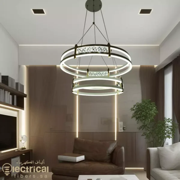 Modern Black and White LED Hanging Chandelier