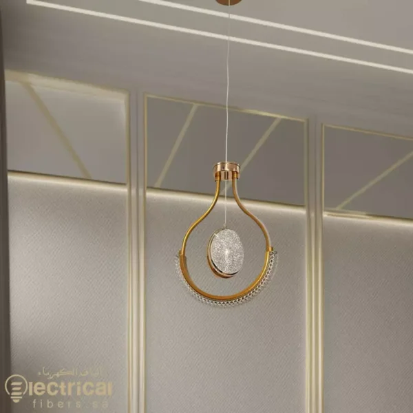 Modern and Stylish Single Gold LED Hanging Chandelier for Any Room
