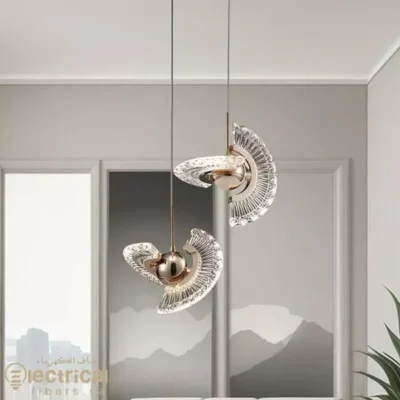 Rotatable Chandelier With Three Vibrant Colored Lamps