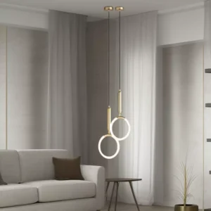 ثريا متدلية حديثة ليد بلمسة من الذهب