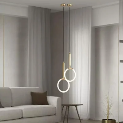 ثريا متدلية حديثة ليد بلمسة من الذهب